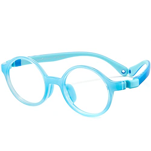 Cyxus Kinder Blaulichtfilter Brille Ohne Stärke Ultem Super Weich Lightweight Computer Gaming PC Brille Junge Mädchen（Blau） von Cyxus