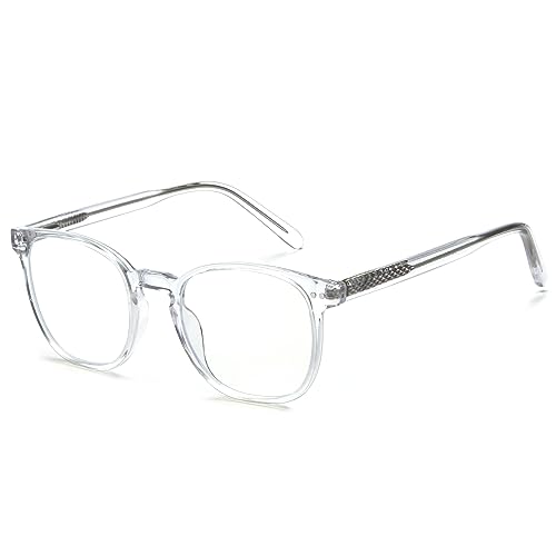 Cyxus Nachhaltige Brillengestelle Blaulichtfilter Brille Herren Damen Ohne Sehstärke Mode Deko Brille Stil für PC TV Tablet（8138 Durchsichtig） von Cyxus