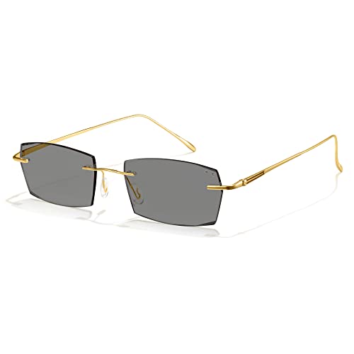 Cyxus Photochromatisch Sonnenbrille Herren Damen Leichtes Polarisiert Sonnenbrille UV 400 für Fahren Angeln Reisen (01Gold Tempel) von Cyxus