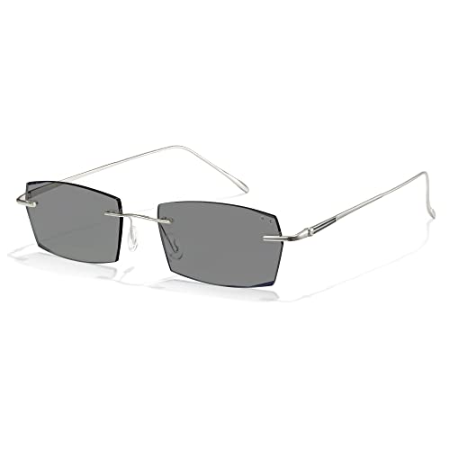 Cyxus Photochromatisch Sonnenbrille Herren Damen Leichtes Polarisiert Sonnenbrille UV 400 für Fahren Angeln Reisen (02Silber Tempel) von Cyxus