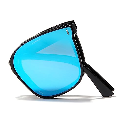 Cyxus Sonnenbrille Herren Damen Faltbare Leichtes TR90 Polarisiert Sonnenbrille UV 400 für Fahren Angeln Reisen (1104 Blau) von Cyxus