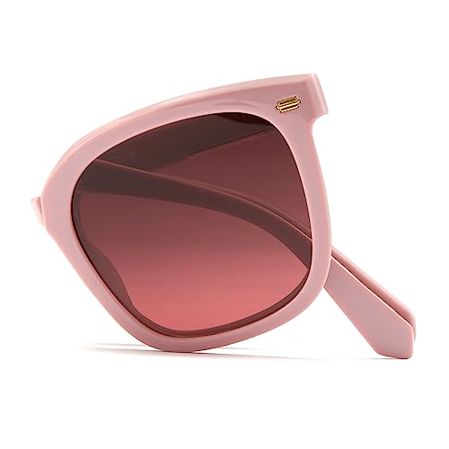 Cyxus Sonnenbrille Herren Damen Faltbare Leichtes TR90 Polarisiert Sonnenbrille UV 400 für Fahren Angeln Reisen (1106 Rosa) von Cyxus