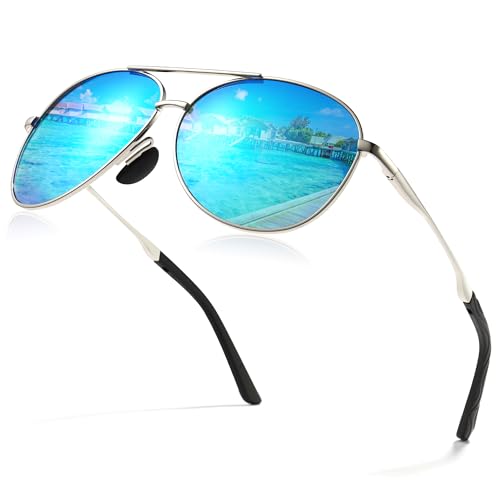 Cyxus Sonnenbrille Herren Damen Klassisch Polarisiert Sonnenbrille Outdoor UV 400 für Fahren Angeln Reisen Metallrahmen von Cyxus