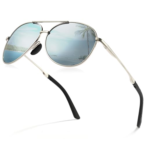 Cyxus Sonnenbrille Herren Damen Klassisch Polarisiert Sonnenbrille Outdoor UV 400 für Fahren Angeln Reisen Metallrahmen von Cyxus