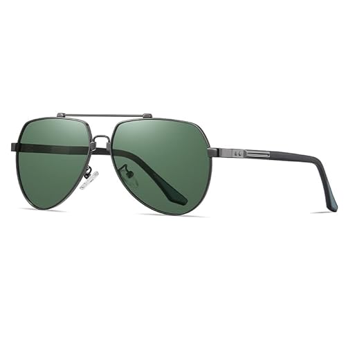 Cyxus Sonnenbrille Herren Damen Polarisiert Retro Klassisch Sonnenbrillen mit UV Schutz Fahrer Brille für Wandern Motorradfahren Golfen und Fischen (Grün Linse Waffenfarbe Rahmen) von Cyxus