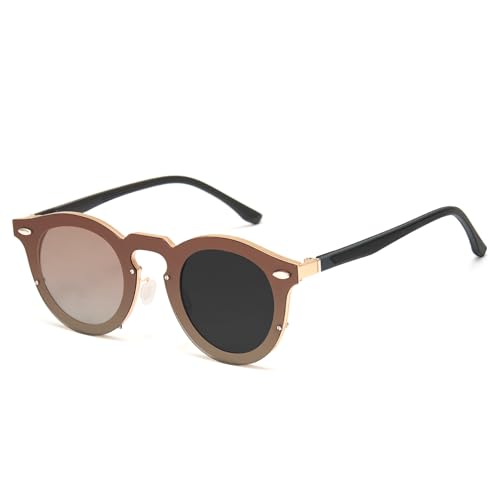 Cyxus Sonnenbrille mit einstellbarer Tönung 1-7 Gänge Abgerundete polarisierende Brille mit ND-Filter-Gläsern Fortschrittliche ND-Filter-Glas-Technologie P1317 (Braun) von Cyxus