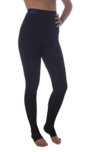 CzSalus Lange Strumpfhose, schlank machende Kompressions-Leggings (18-21 mmHg) Unterstützung Lipödem-Lymphödem (Schwarz, Ms) von CzSalus