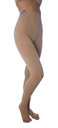 CzSalus Lange Strumpfhose, schlank machende Kompressions-Leggings (18-21 mmHg) Unterstützung Lipödem-Lymphödem (Nude, XXLs) von CzSalus