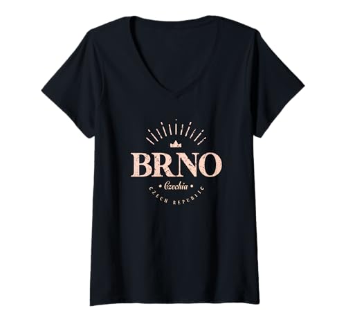 Damen Brno Tschechien | Brno Czechia Modern T-Shirt mit V-Ausschnitt Damen Brno Tschechien | Brno Czechia Modern T-Shirt mit V-Ausschnitt von Czech Contemporary Designs