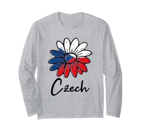 Ceska Republika Gänseblümchen Blume Tschechische Republik Flagge Mädchen Kinder Langarmshirt von Czech Republic Flag Designs
