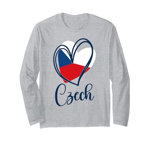 Ceska Republika Niedliches Herz Tschechische Republik Flagge Mädchen Kinder Langarmshirt von Czech Republic Flag Designs