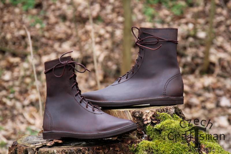 Mittelalter Stiefel Mit Schnürung, 14.-15.jh von CzechCraftsman