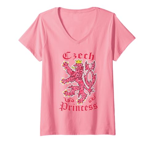 Damen Tschechische Prinzessin Tschechische Frauen Tschechische Damen Tschechische Mädchen T-Shirt mit V-Ausschnitt von Czechia Princess Czech Empress