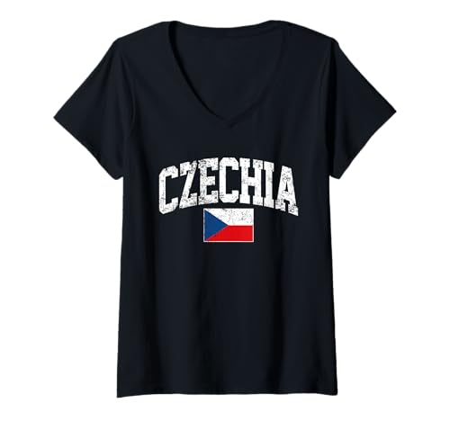 Damen Tschechien Familienreise nach Tschechien Geschenk Tschechien Urlaub T-Shirt mit V-Ausschnitt Damen Tschechien Familienreise nach Tschechien Geschenk Tschechien Urlaub T-Shirt mit V-Ausschnitt von Czechia family trip to Czechia Gift Czechia