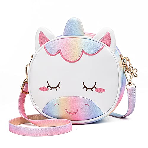 Czemo Kinder Umhängetasche Mädchen Handtasche Klein PU Leder Schultertasche Geldbeutel Verstellbarer Schultergurt Kindertasche Mädchen Spielzeug (Mehrfarbig) von Czemo
