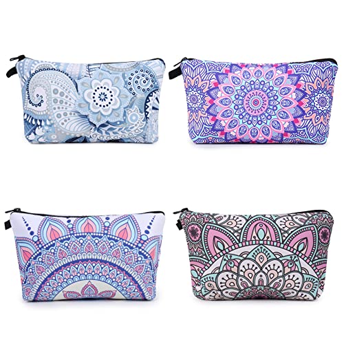 Kosmetiktasche Klein, Czemo 4 pcs Damen Reise Kosmetiktasche aus Segeltuch, Multifunktionale Tragbare Makeup Tasche mit Bunte Muster & Reißverschluss, Aufbewahrungstasche für Frauen Mädchen Damen Kosmetiktasche Klein, Czemo 4 pcs Damen Reise Kosmetiktasche aus Segeltuch, Multifunktionale Tragbare Makeup Tasche mit Bunte Muster & Reißverschluss, Aufbewahrungstasche für Frauen Mädchen Damen von Czemo