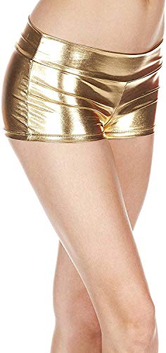 Czizitong Glänzende Metallic-Booty-Mini-Shorts für Frauen Hot Liquid Pants Hosen zum Tanzen Raves Festivals Kostüme Jazz Hip Hop Unterwäsche (Gold) von Czizitong