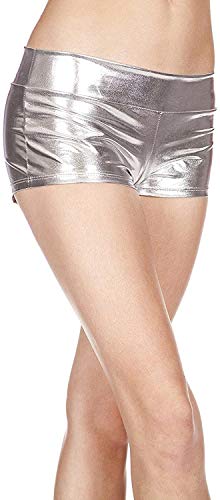 Czizitong Glänzende Metallic-Booty-Mini-Shorts für Frauen Hot Liquid Pants Hosen zum Tanzen Raves Festivals Kostüme Jazz Hip Hop Unterwäsche (Silber) von Czizitong