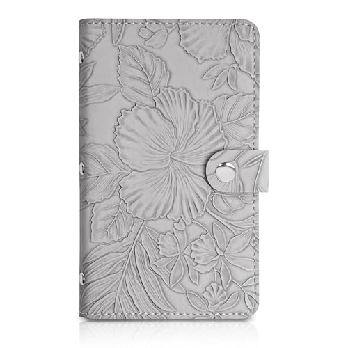 Czzmy PU-Leder Visitenkartenmappe für 96 Karten Ideal für Büro und Praxis Visitenkartenbuch Kundenkarten Kreditkarten(1-Carved Grey) von Czzmy
