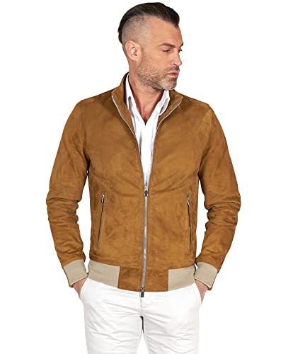 D'Arienzo Bomberjacke Wildlederjacke Cognac Herren Jacke Echtleder Made in Italy 106 48/lederfarben von D'Arienzo