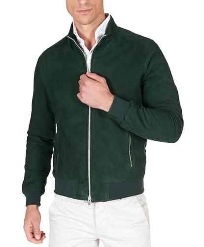 D'Arienzo Bomberjacke Wildlederjacke Grun Herren Bomberjacke Herbst Winter Echtleder 1006 56/grün von D'Arienzo