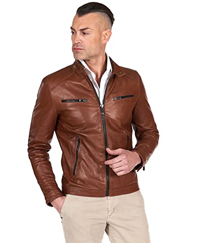 D'Arienzo Lederjacke Lederfarben Herren Vintage Echtleder Made in Italy Hamilton 60/lederfarben von D'Arienzo