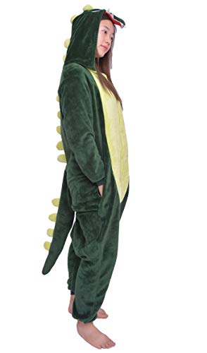 D'BOON Erwachsene Kinder Dinosaurier Onesie Animal Pyjama einteiliges Nachtwäsche-Kostüm(Fit für Höhe(165-174cm)) von D'BOON