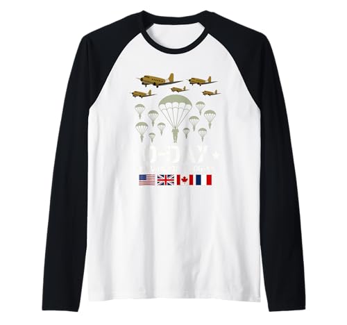 D-Day 81. Jahrestag 1944 Fallschirmjäger Veteran Tribute Männer Raglan D-Day 81. Jahrestag 1944 Fallschirmjäger Veteran Tribute Männer Raglan von D-Day 81st Anniversary Normandy Remembrance Tees