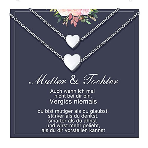D Dongjiangjin Gift Geschenke für Mama Tochter Kette Passende Herz Mutter Tochter Schmuck Geschenk für Mama Tochter Muttertag von D Dongjiangjin Gift