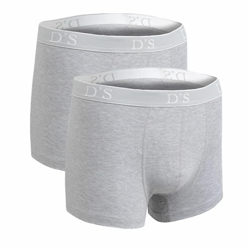 D'S DAMAT Boxershorts Herren (2-3-4-6) MultiPack, Unterhosen Männer Bequeme Baumwolle, Atmungsaktive Unterwäsche Herren Multipack, Weiche Gummiband Retroshorts, Grau, Marineblau, Schwarz Op | l - Grau von D'S DAMAT