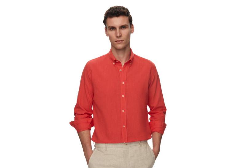 D'S DAMAT Businesshemd D'S DAMAT Hemd in Leinenoptik, langärmelig, einfarbig, klassisches Hem von D'S DAMAT