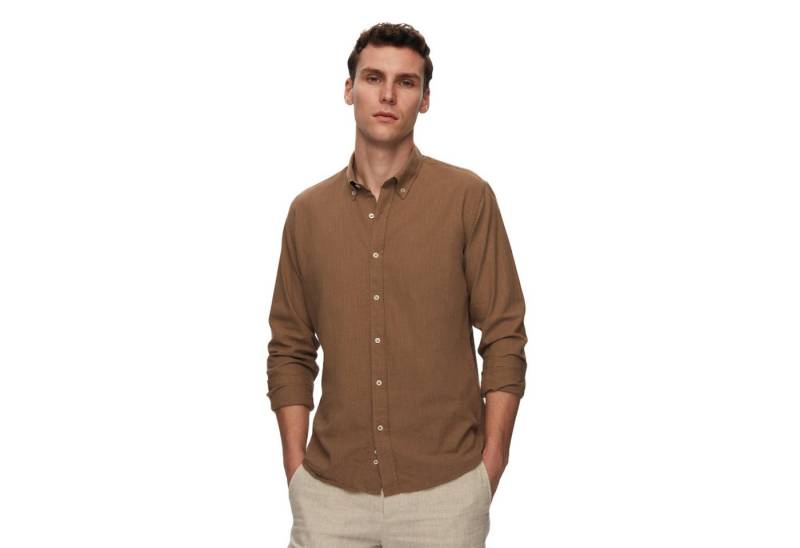 D'S DAMAT Businesshemd D'S DAMAT Hemd in Leinenoptik, langärmelig, einfarbig, klassisches Hem von D'S DAMAT