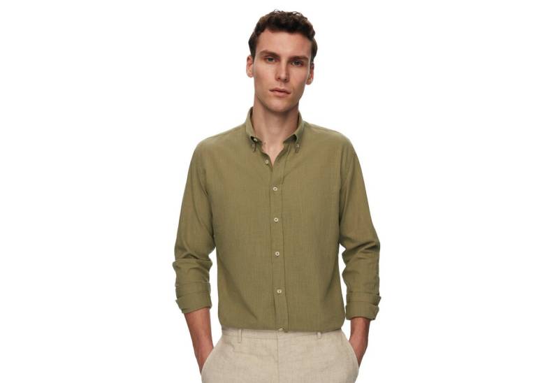 D'S DAMAT Businesshemd D'S DAMAT Hemd in Leinenoptik, langärmelig, einfarbig, klassisches Hem von D'S DAMAT