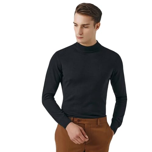 D'S DAMAT Halbfischer Strickwaren, Pullover Herren, Sweatshirt Herren, Strickjacke, Longsleeve, Herren-Jacken, Strickjacken für Herren, Regular fit, Baumwolle, Mehrfarbig, S-2XL | m - Schwarz von D'S DAMAT