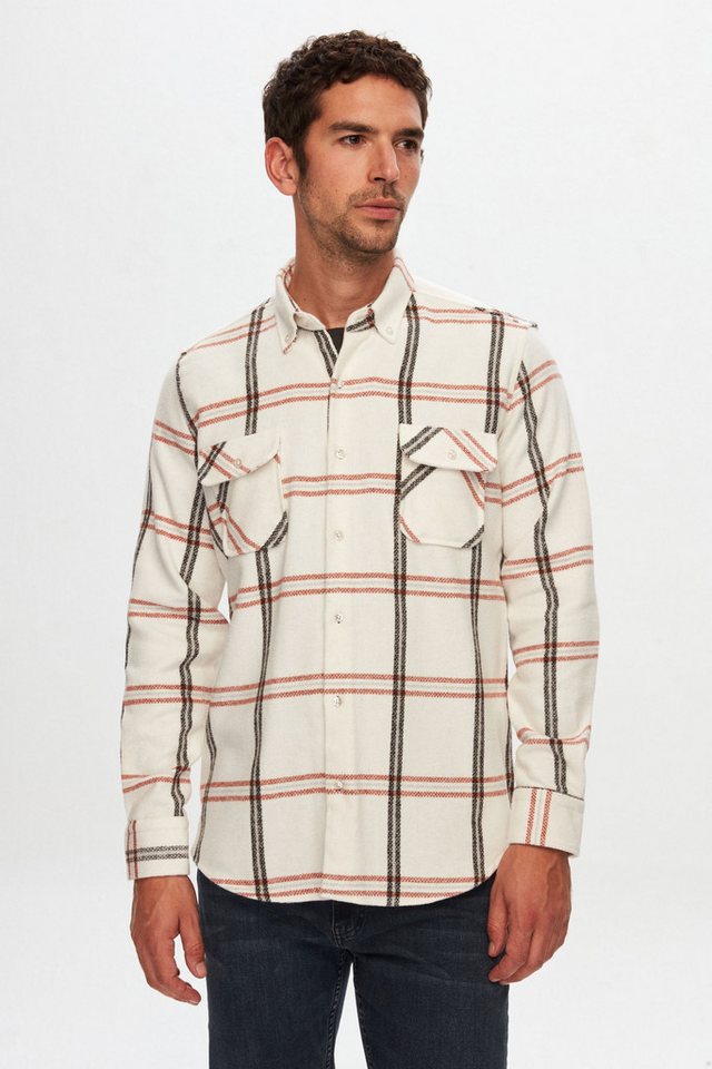 D'S DAMAT Langarmhemd Ds Damat Kariertes Holzfällerhemd mit regulärer Passform von D'S DAMAT