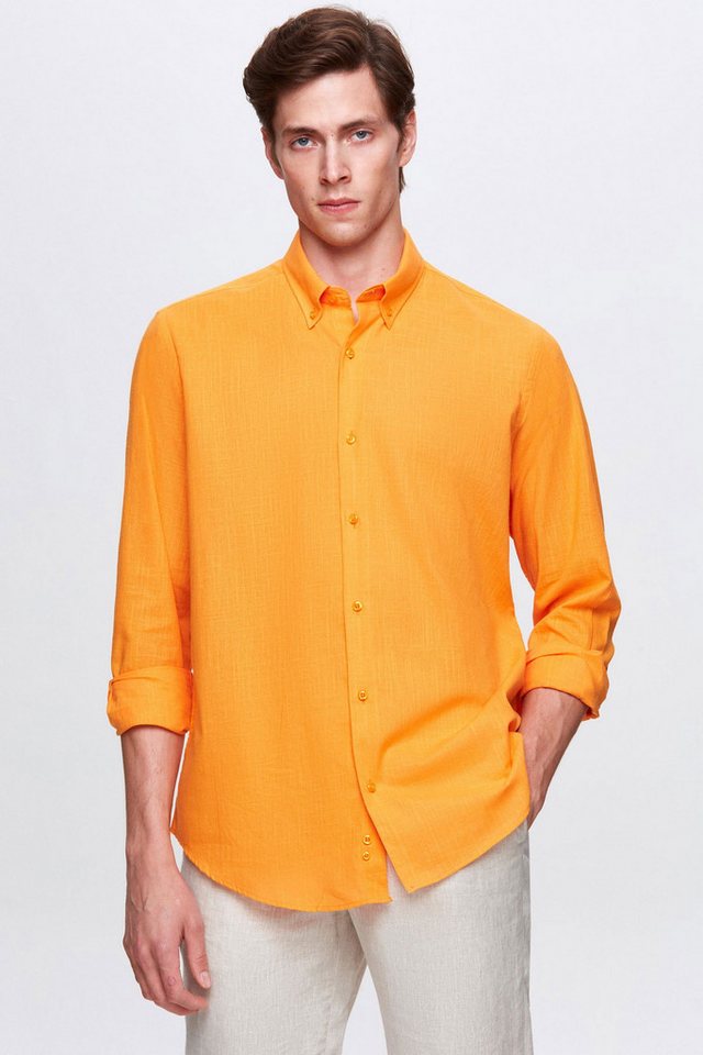 D'S DAMAT Leinenhemd Ds Damat Comfort Button-Down-Kragen Entspannter Schnitt Leinenoptik 10 von D'S DAMAT