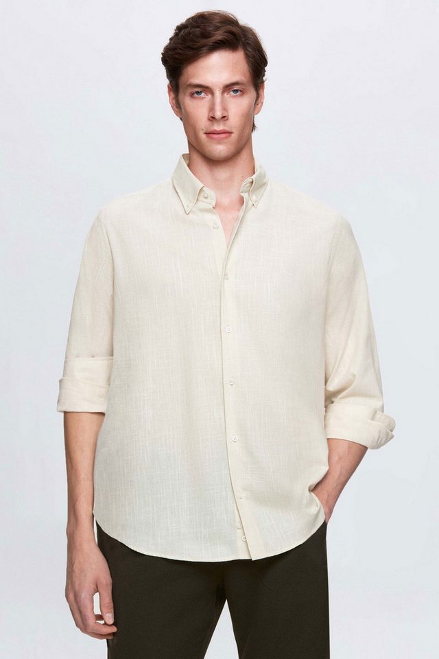 D'S DAMAT Leinenhemd Ds Damat Comfort Button-Down-Kragen Entspannter Schnitt Leinenoptik 10 von D'S DAMAT