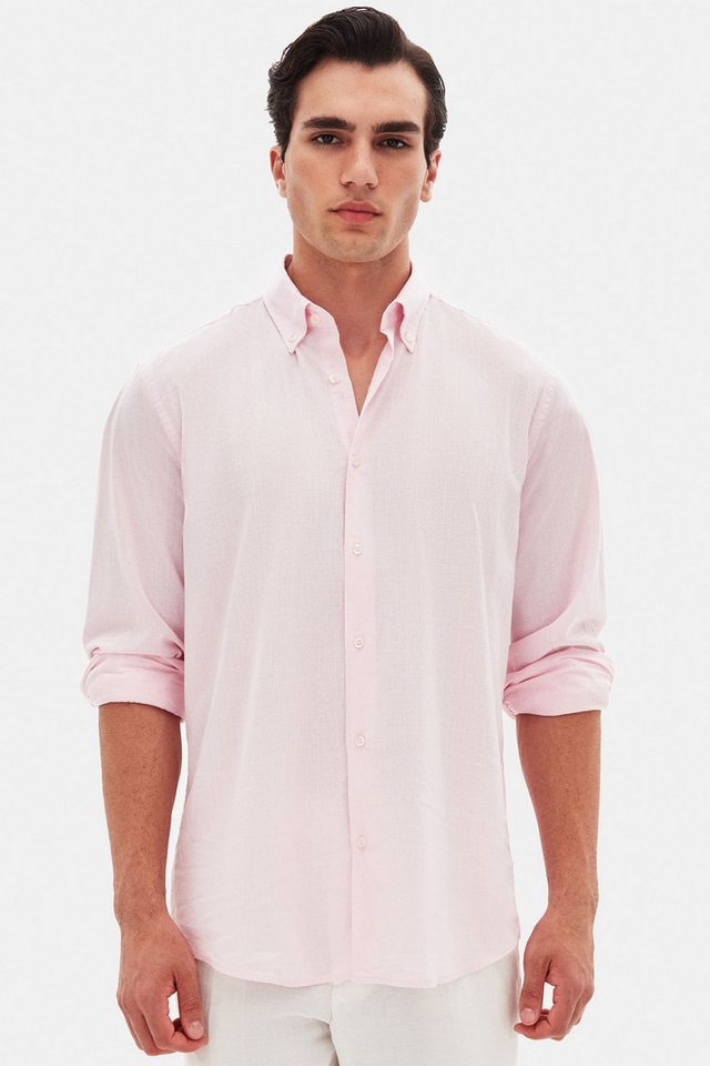 D'S DAMAT Leinenhemd Ds Damat Comfort Button-Down-Kragen Entspannter Schnitt Leinenoptik 10 von D'S DAMAT