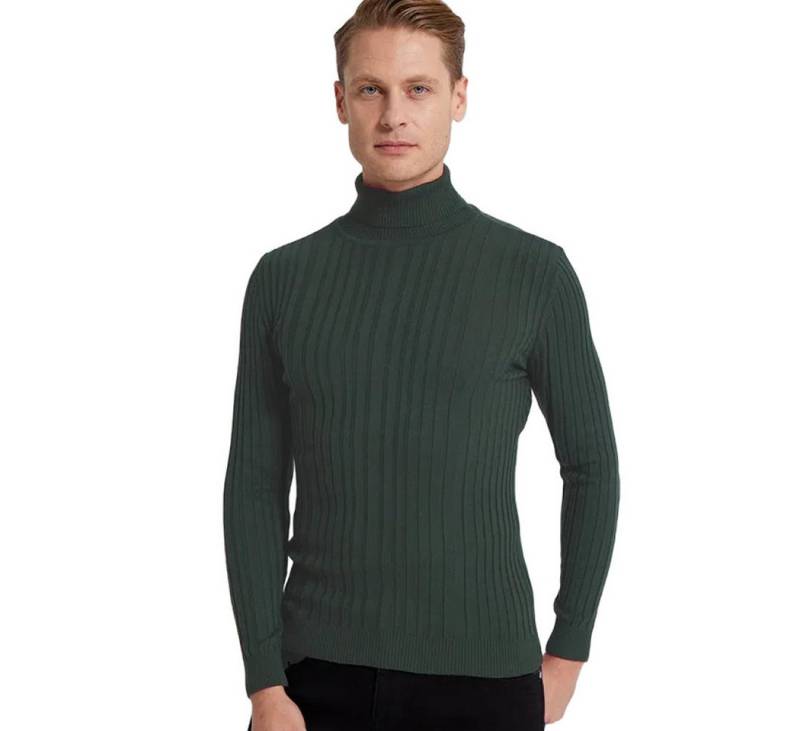 D'S DAMAT Polokragenpullover Ds Damat Slim Fit Rollkragenpullover aus schnurgebundener Baumwollmisc von D'S DAMAT