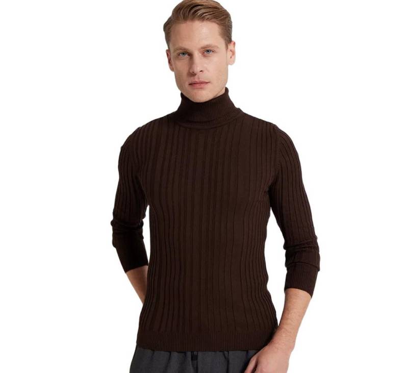 D'S DAMAT Polokragenpullover Ds Damat Slim Fit Rollkragenpullover aus schnurgebundener Baumwollmisc von D'S DAMAT