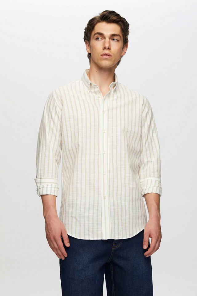 D'S DAMAT Streifenhemd Ds Damat SlimFit Streifenhemd mit Knopfleiste und Kragen, 100 % Baumwo von D'S DAMAT