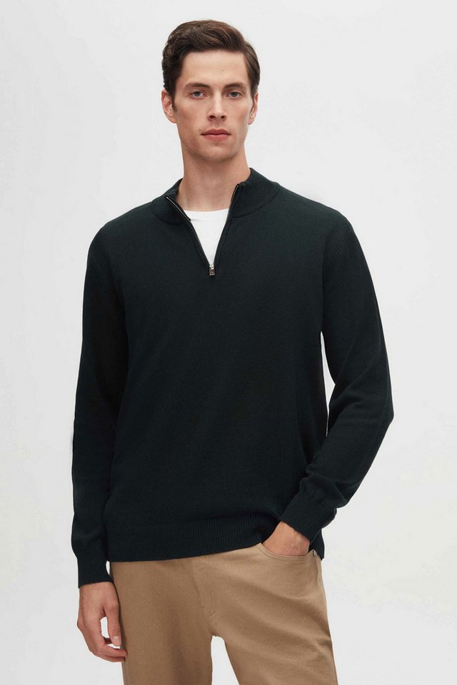 D'S DAMAT Strickpullover Ds Damat Slim Fit Strickpullover mit halbem Reißverschluss von D'S DAMAT