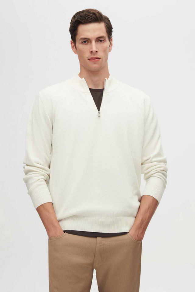 D'S DAMAT Strickpullover Ds Damat Slim Fit Strickpullover mit halbem Reißverschluss von D'S DAMAT