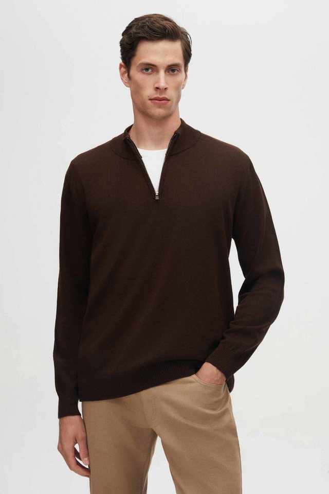 D'S DAMAT Strickpullover Ds Damat Slim Fit Strickpullover mit halbem Reißverschluss von D'S DAMAT