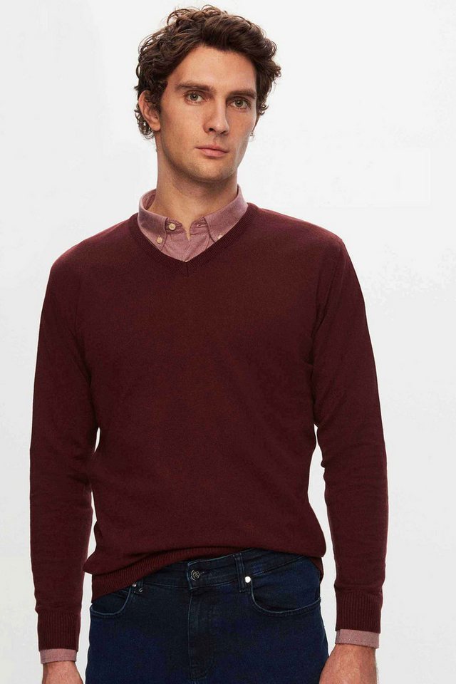 D'S DAMAT V-Ausschnitt-Pullover Ds Damat Strickpullover mit normaler Passform, schlichtem V-Ausschnitt von D'S DAMAT