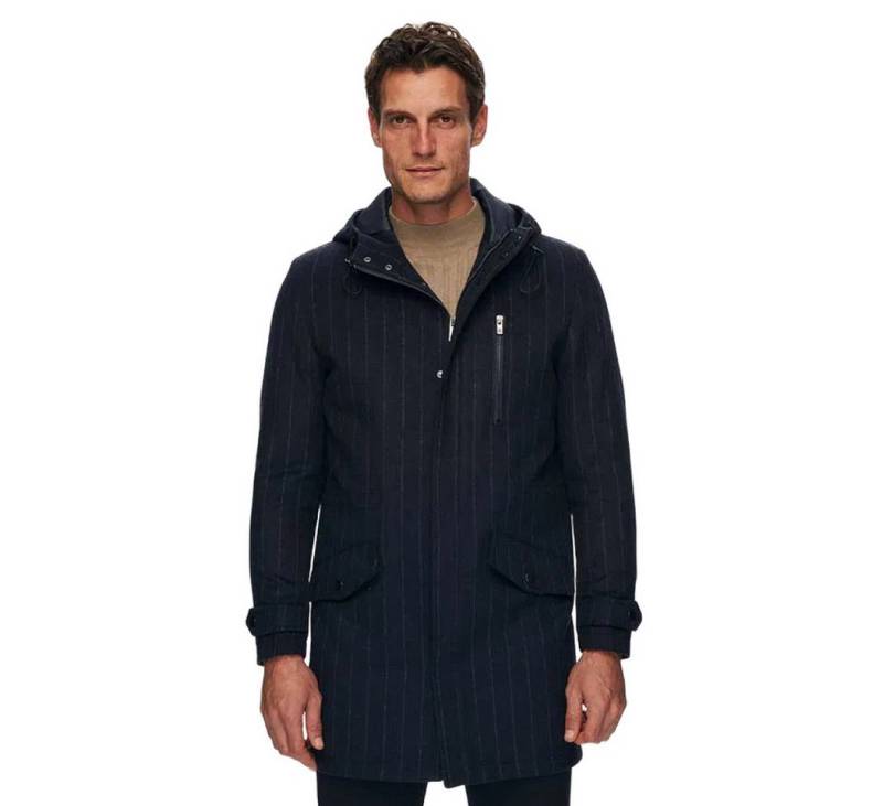 D'S DAMAT Wintermantel Ds Damat Regular Fit gestreifter Wollmantel mit Kapuze von D'S DAMAT