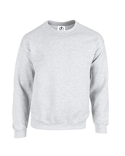 D&H CLOTHING UK Einfarbige Premium-Sweatshirts Größen XS - 3XL Workwear Casual Crewneck Pullover Sweater Sport Freizeit Fleece Pullover 280gsm Gr. Größe L, grau von D&H CLOTHING UK