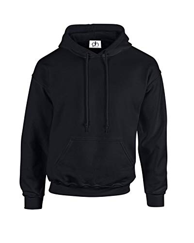 D&H CLOTHING UK Premium Unisex Premium XS 6XL Pullover Schwerer Mischpulli mit Kapuze Fleecepullover Work Wear Sweatshirt Hoodies Top Plain BNW Unisex Schwarz von D&H CLOTHING UK
