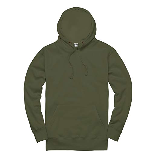 D&H CLOTHING UK Premium Erwachsene Unisex Premium XS-6XL Pullover Heavy Blended Hooded Fleece Pullover Arbeitskleidung Sweatshirt Hoodies Top Einfarbig BNW Unisex, armee-grün, L von D&H CLOTHING UK