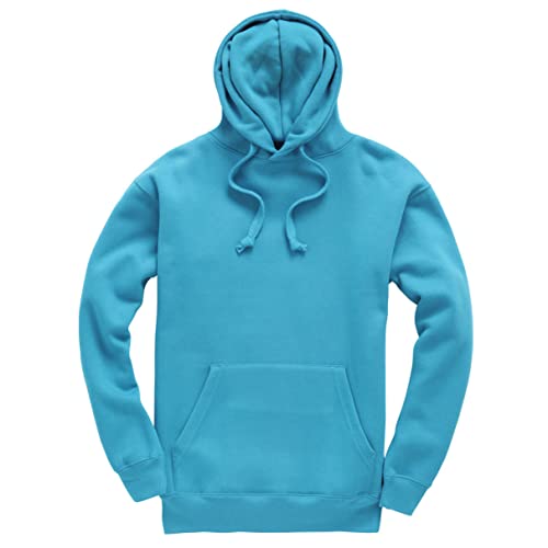 D&H CLOTHING UK Premium Erwachsene Unisex Premium XS-6XL Pullover Heavy Blended Hooded Fleece Pullover Arbeitskleidung Sweatshirt Hoodies Top Einfarbig BNW Unisex, saphir, L von D&H CLOTHING UK